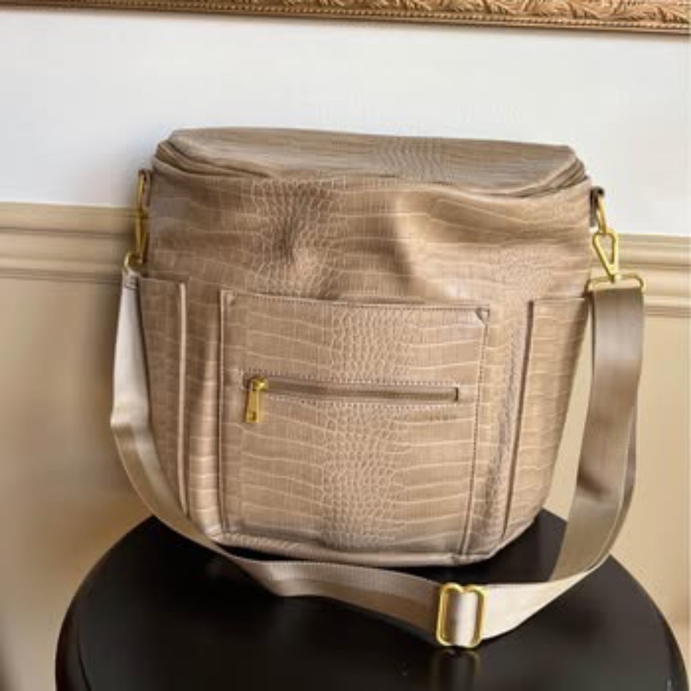Limited Edition Fawn Design Croc Print The Original Diaper bag / backpack - tan